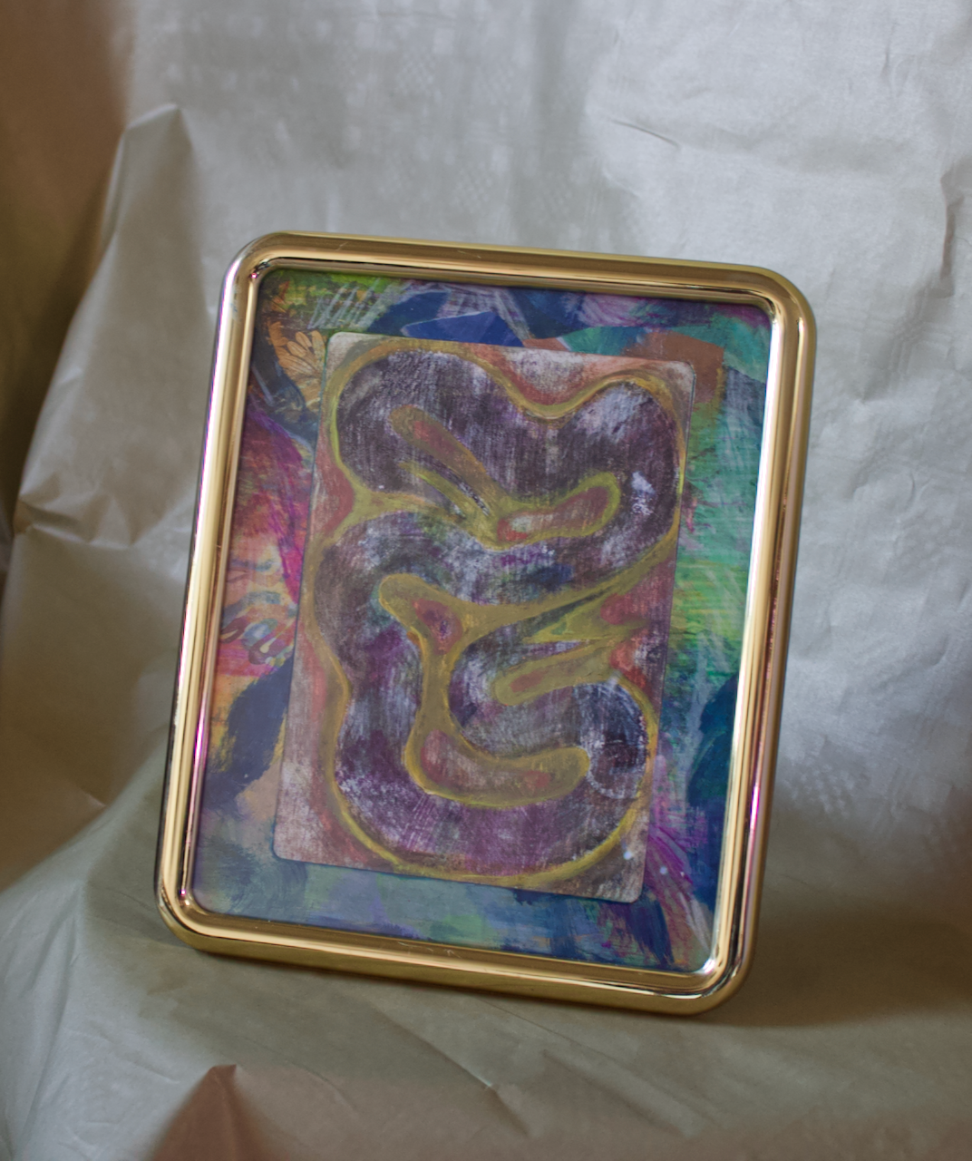 FRAMED CHUNKY RIBBON PAINTING