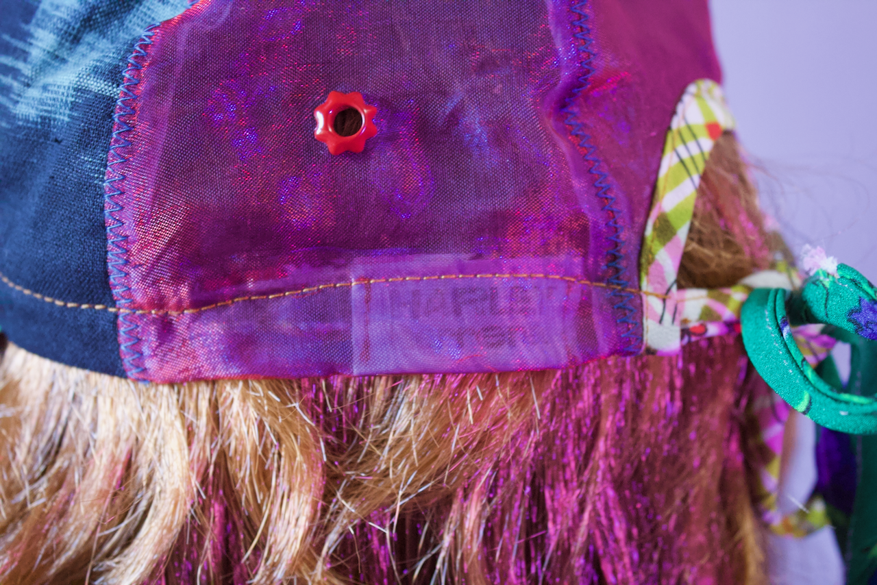 INDIGO IKAT APPLIQUÉ ORGANZA + SILK BALLCAP