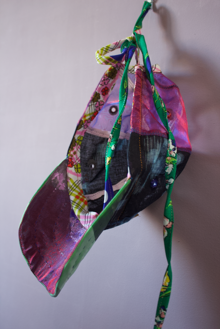 INDIGO IKAT APPLIQUÉ ORGANZA + SILK BALLCAP